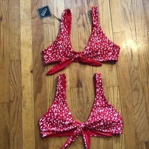 NEW-really cute red bikini tops